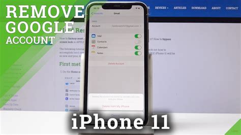 how to remove google account from iphone 11