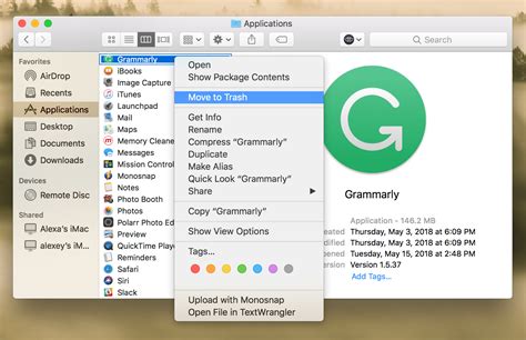 how to remove grammarly on mac