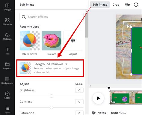 how to remove green background from video in canva