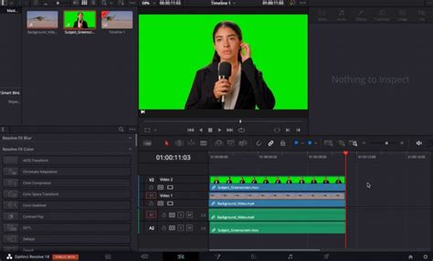 how to remove green screen davinci resolve