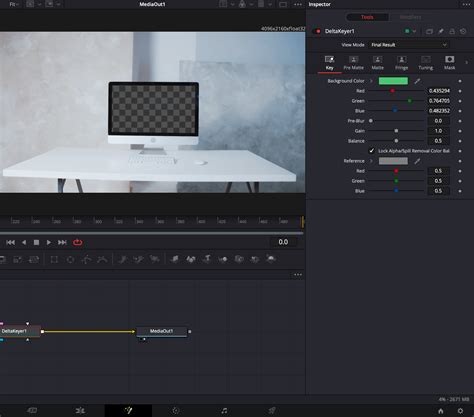 how to remove green screen in davinci resolve 18.6