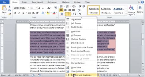 how to remove grey box behind text in word