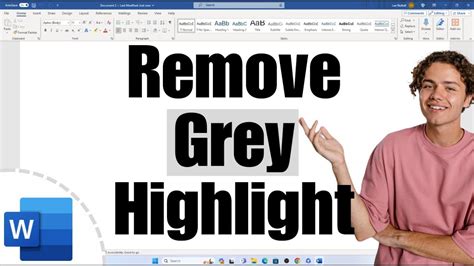 how to remove grey highlight in word