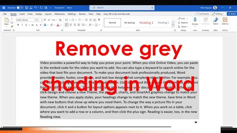 how to remove grey shading from copied text in word