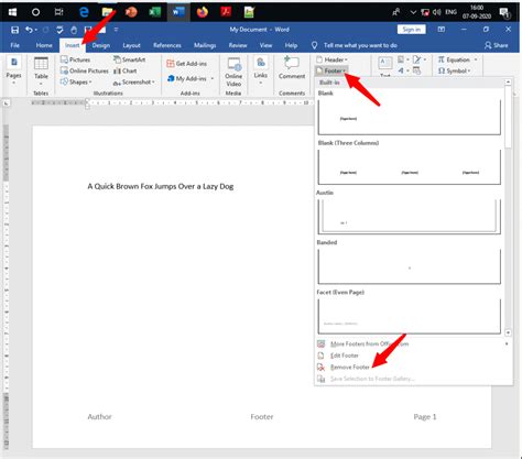how to remove header and footer format in word