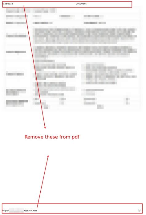 how to remove header and footer while printing pdf