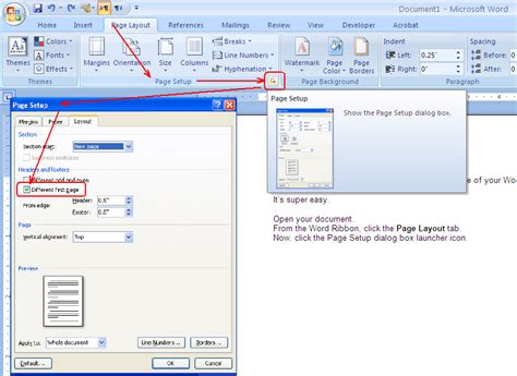 how to remove header in word after first page