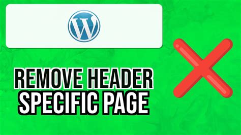how to remove header in wordpress