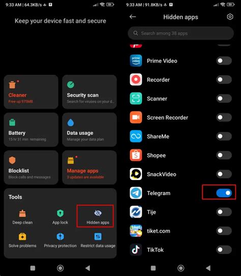 how to remove hidden apps in redmi note 11