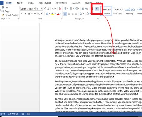how to remove hidden characters in word