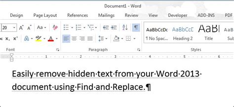 how to remove hidden text from word document