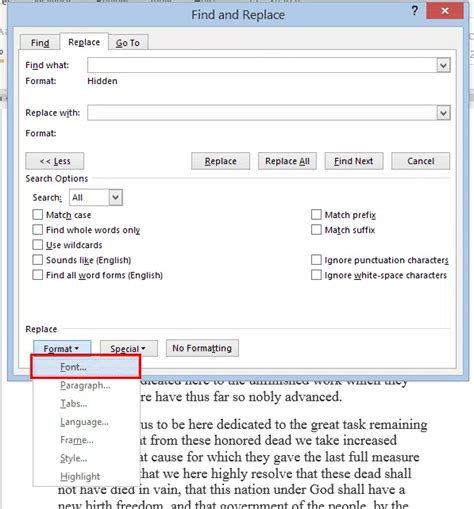 how to remove hidden text in word document