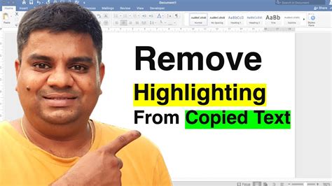 how to remove highlight from copied text