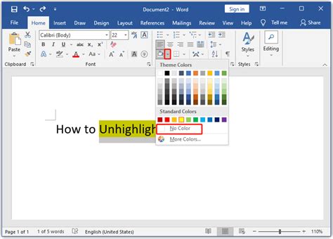 how to remove highlight from numbering in word