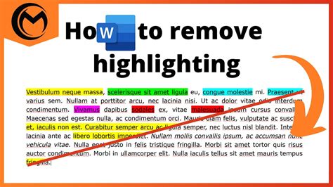 how to remove highlight in word