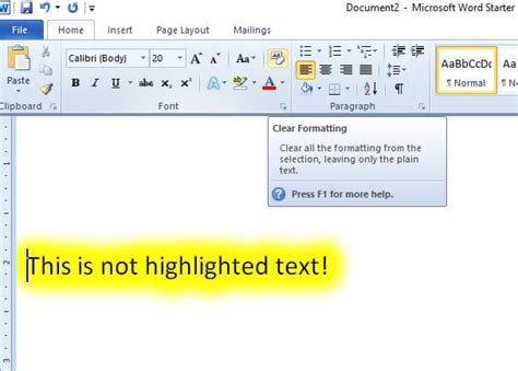 how to remove highlighting in word table of contents