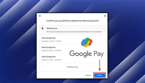 how to remove history from google pay