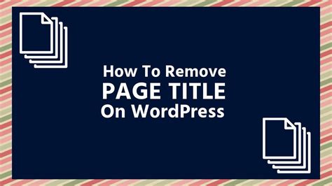 how to remove home page title in wordpress