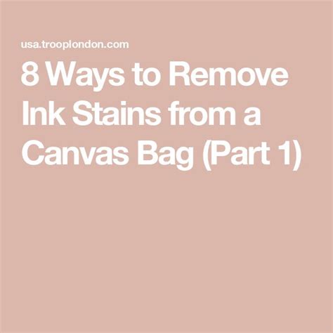 how to remove ink stain from canvas bag