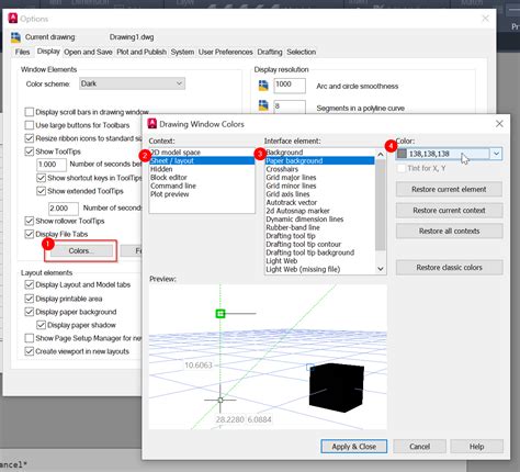 how to remove layout background in autocad