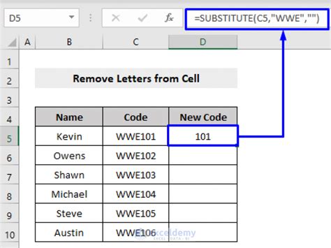 how to remove letters from numbers in a cell in excel