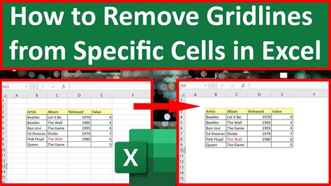 how to remove line between columns in excel