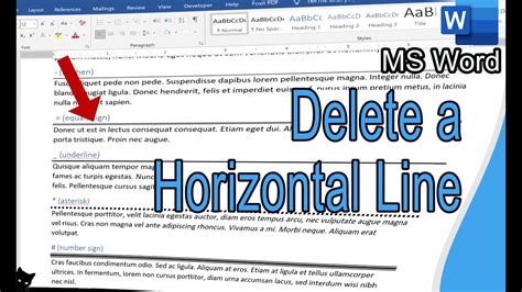 how to remove line in word