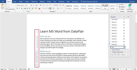 how to remove line numbers from word doc
