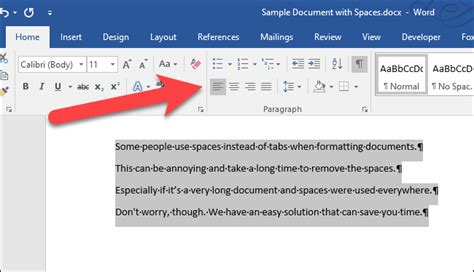 how to remove line space in word