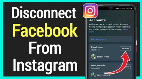 how to remove linked facebook page from instagram