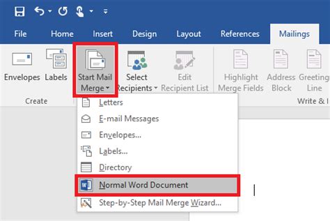 how to remove mail merge from word document