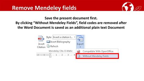how to remove mendeley field codes in word