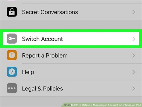 how to remove messenger account in iphone 6