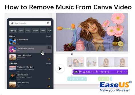 how to remove music from canva presentation