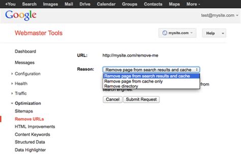 how to remove my page from google search