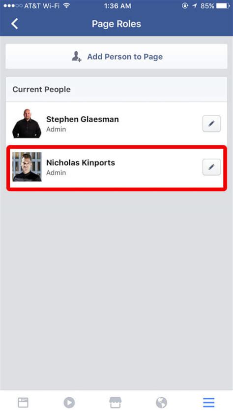 how to remove myself as admin from facebook page on iphone