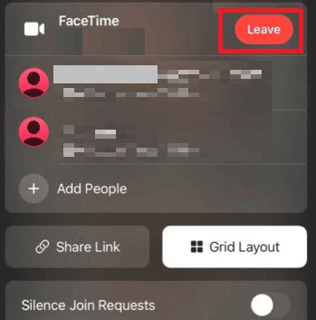 how to remove myself from a facetime group chat
