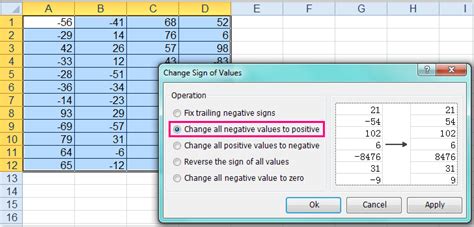 how to remove negative numbers in excel