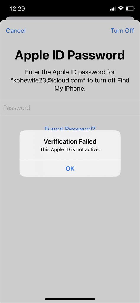 how to remove not active apple id from iphone