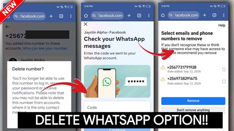 how to remove number from facebook without password