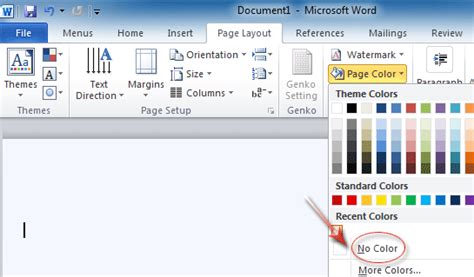 how to remove page background in ms word
