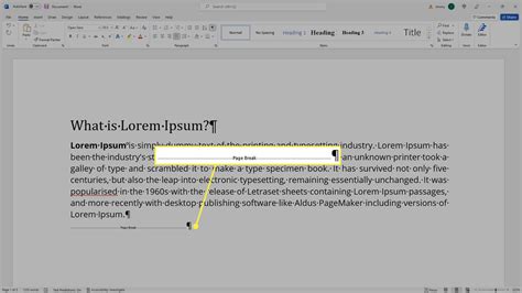 how to remove page break formatting in word