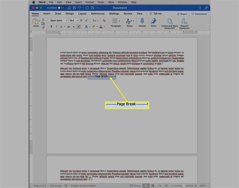 how to remove page break on word mac