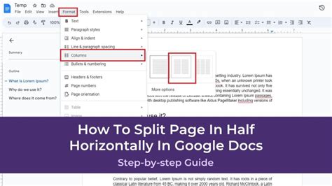 how to remove page split in google docs