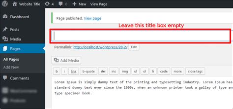 how to remove page title header from wordpress