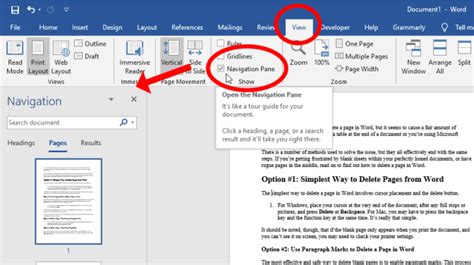 how to remove page title in word