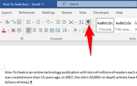 how to remove paragraph marks in word document