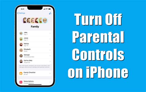 how to remove parental controls on iphone
