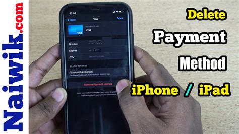 how to remove payment method in ios