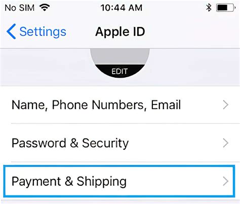 how to remove payment option on iphone